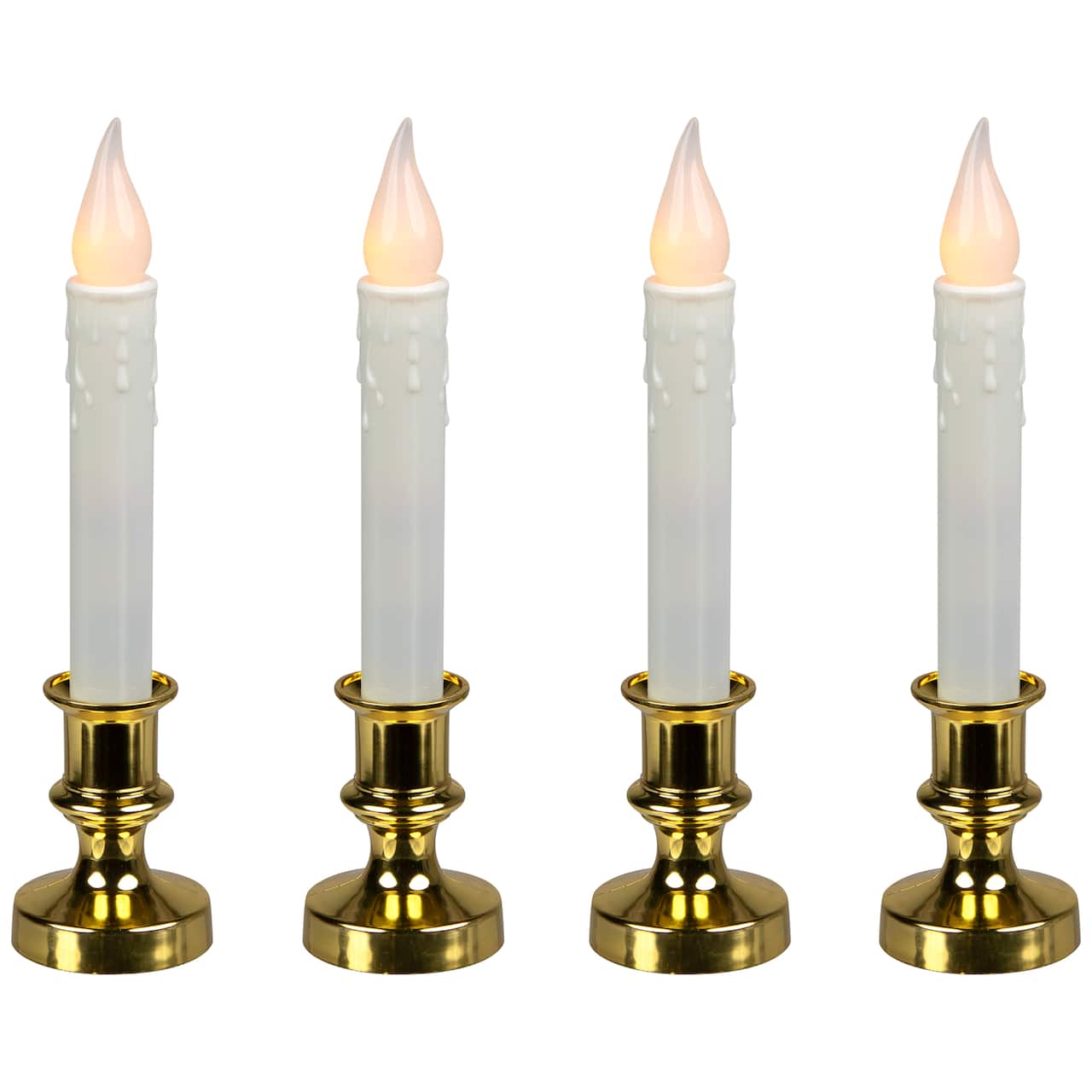 White & Gold LED C5 Flickering Window Christmas Candle Lamp With Timer